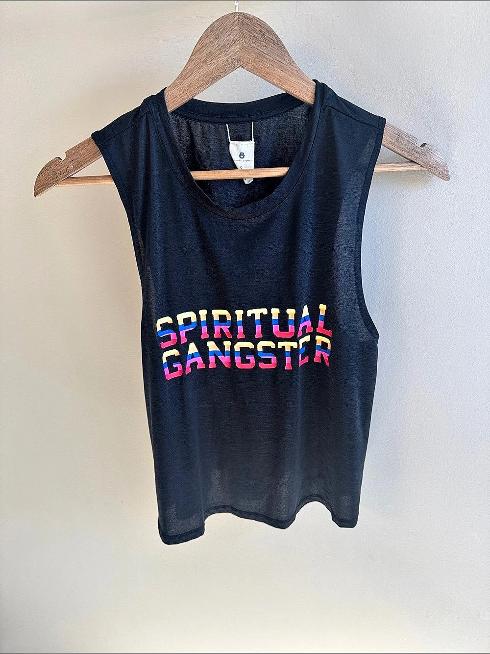 Spiritual Gangster Graphic Muscle Tee Black Size Small Like New